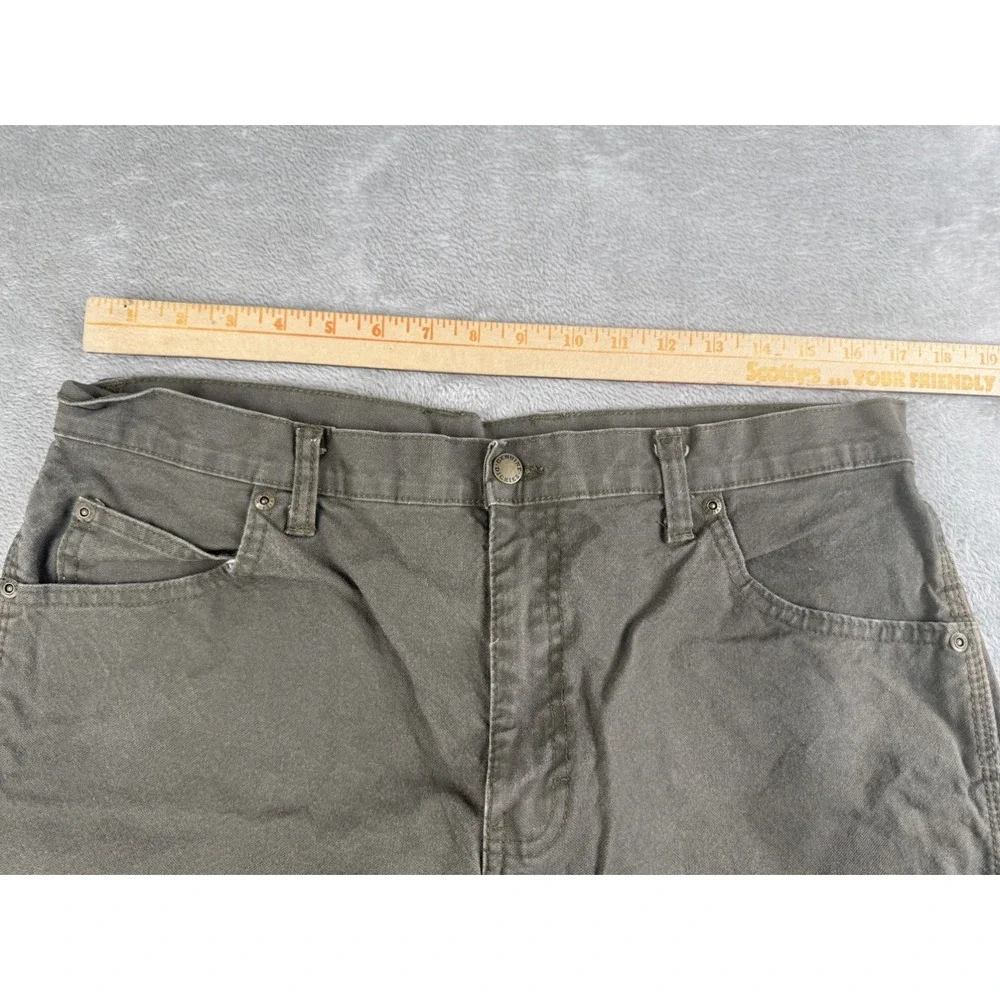 Dickies Carpenter Pants Mens 34x30 Gray Olive Stretch Duck Canvas Work Utility